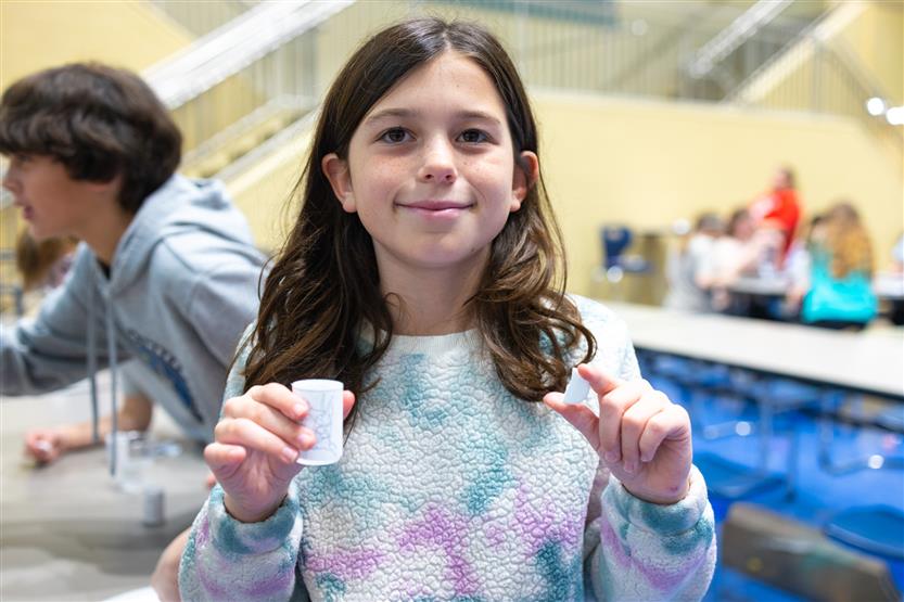 Students do a STEM challenge in class